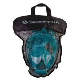 Маска полнолицевая для плавания Scorpena Swim средняя, бирюз.