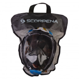 Маска полнолицевая для плавания Scorpena Swim большая, чёрно-син.