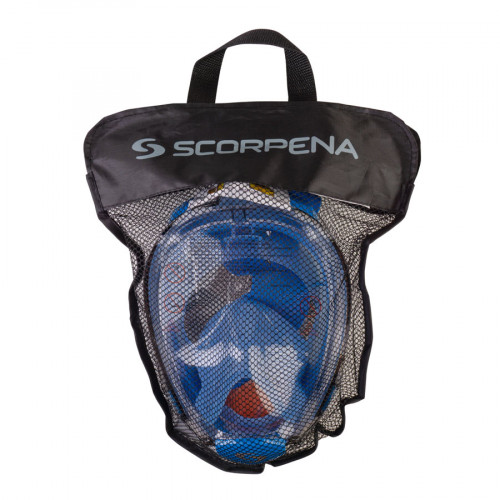Маска полнолицевая для плавания Scorpena Swim большая, син.