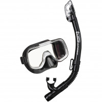 TS UCR2022P BK/BK Маска и трубка в сумке TUSA Sport, черный силикон