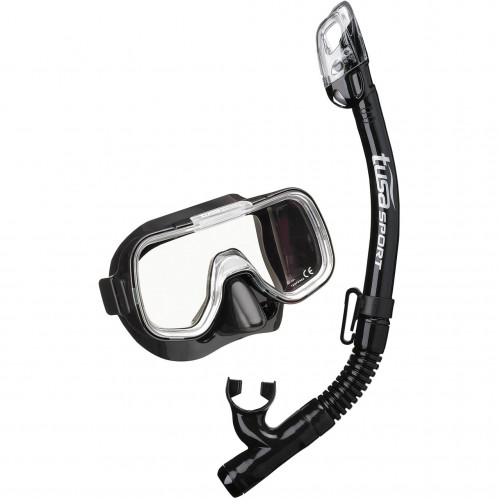 TS UCR2022P BK/BK Маска и трубка в сумке TUSA Sport, черный силикон