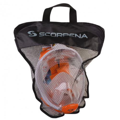 Маска полнолицевая для плавания Scorpena Swim малая, оранж.
